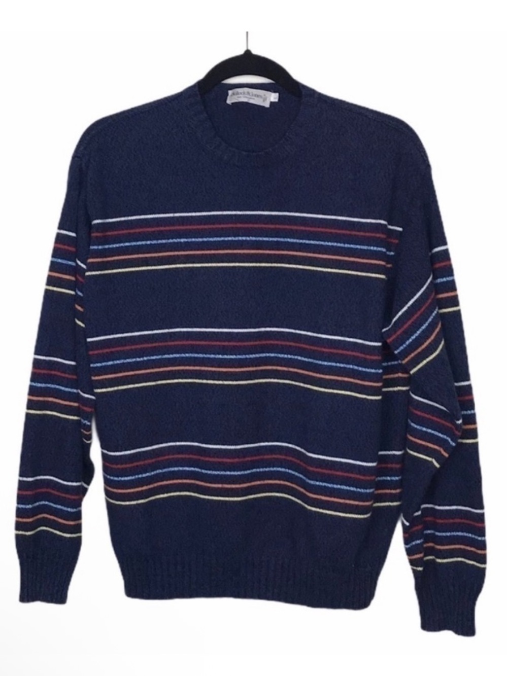 Bullock & Jones Blue Multicolor Stripe Sweater Vintage Large